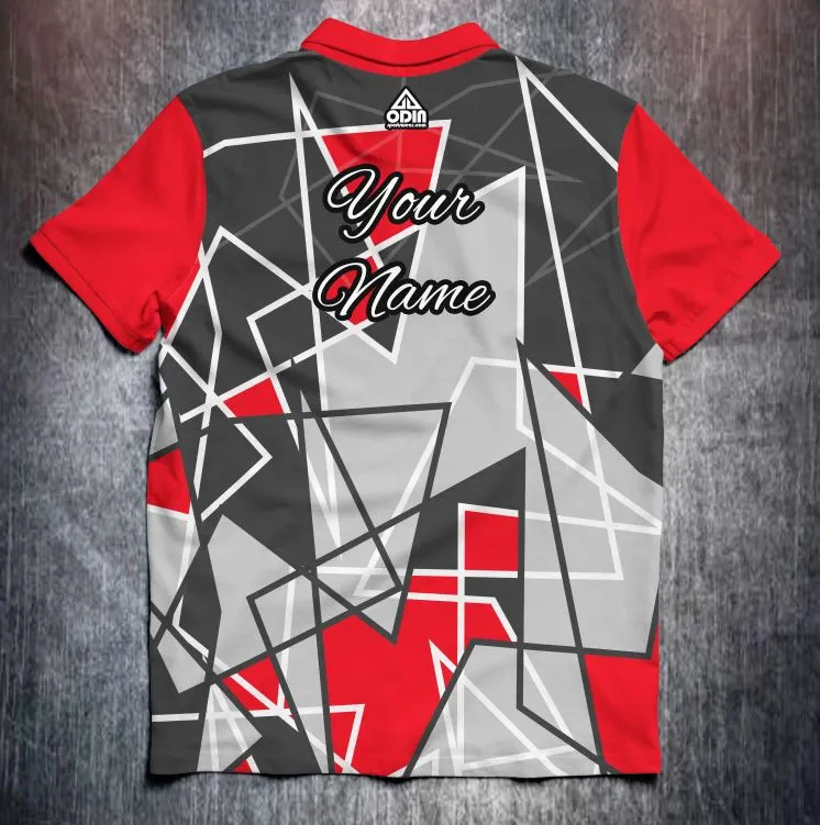 Abstract Shapes Red Grey - Image 2