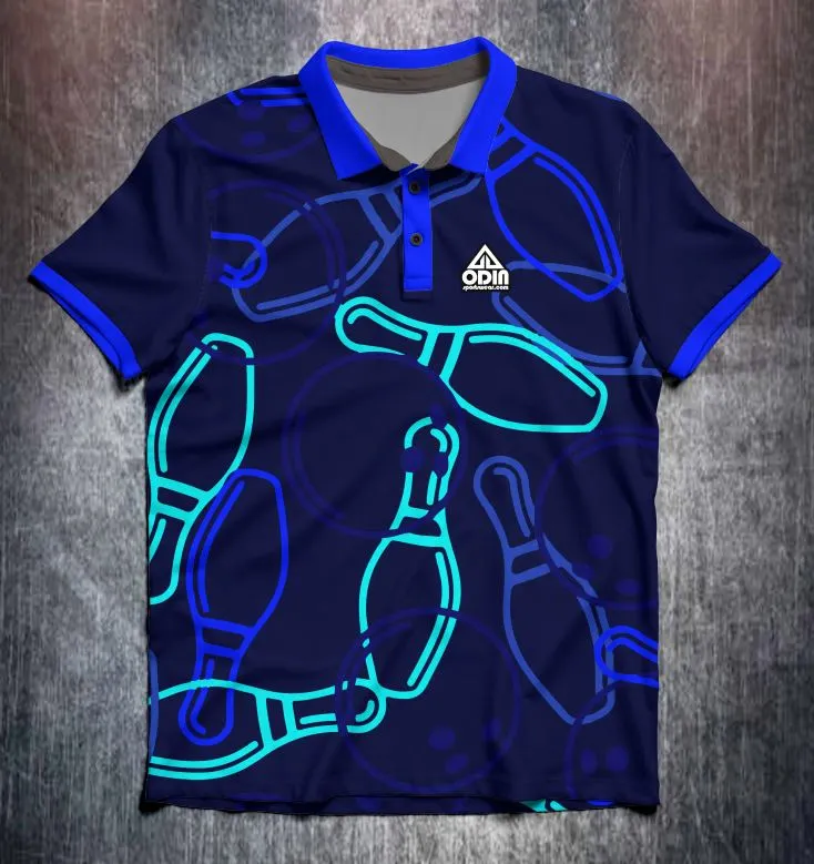 Bowling ball pins blue