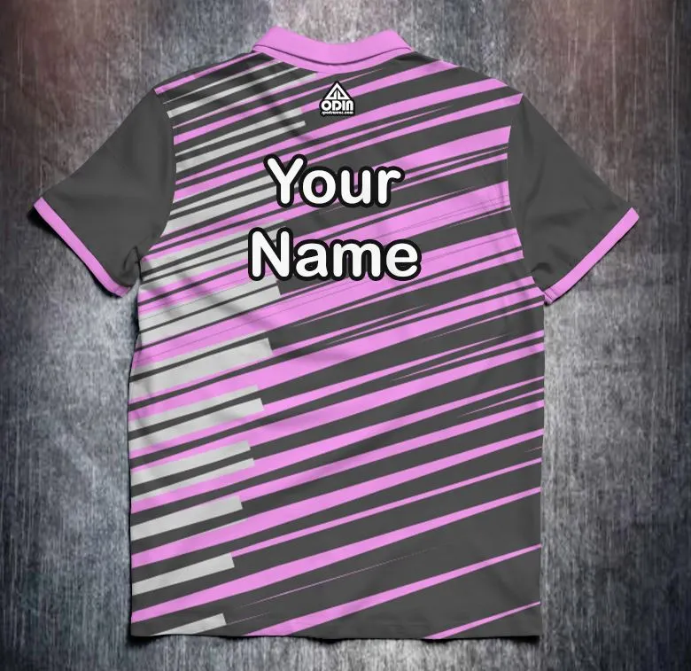 Stripes stripes stripes Pink Grey grey - Afbeelding 2