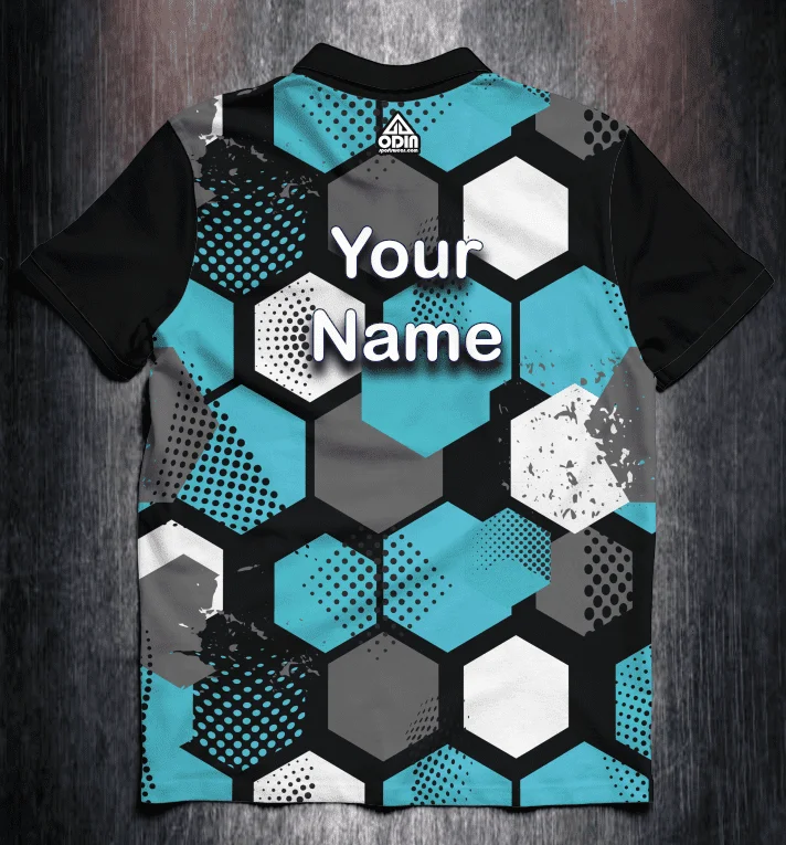 Grunge Hexagon Blue - Afbeelding 2