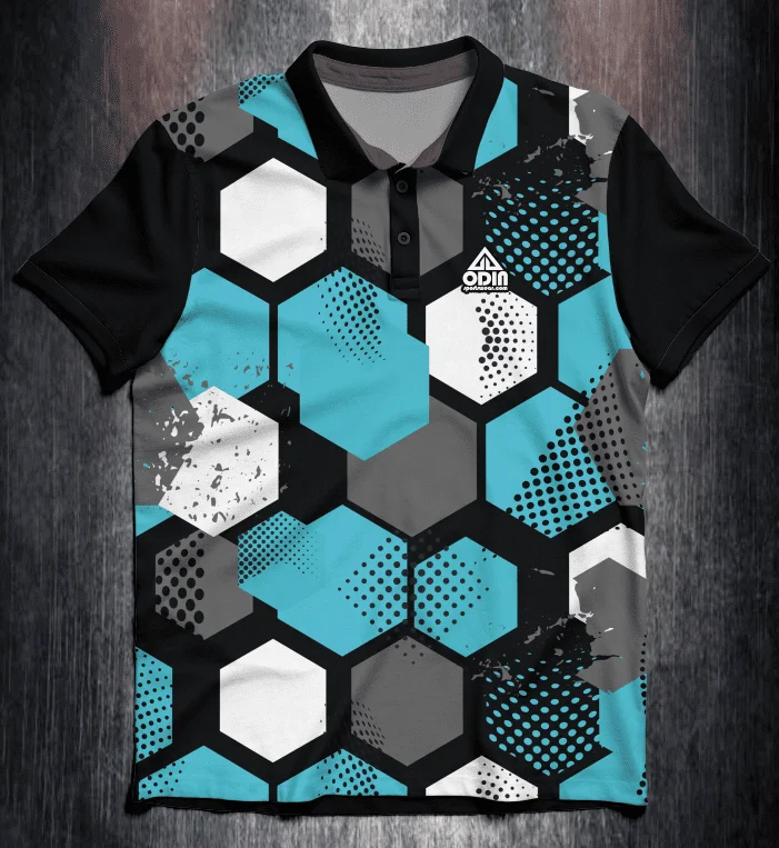 Grunge Hexagon Blue