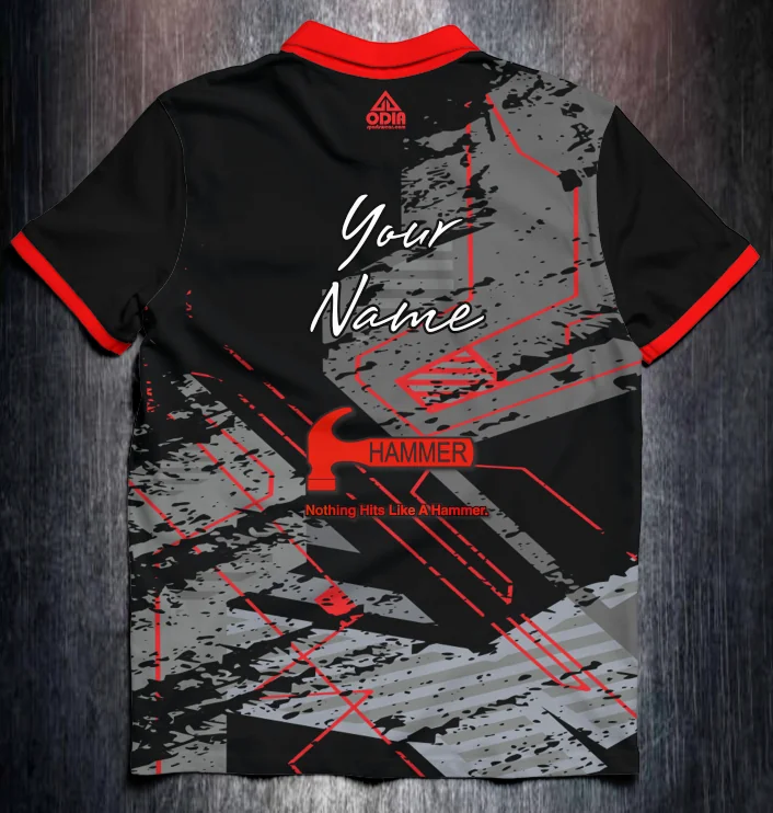 Hammer Grunge Lines Red - Afbeelding 2